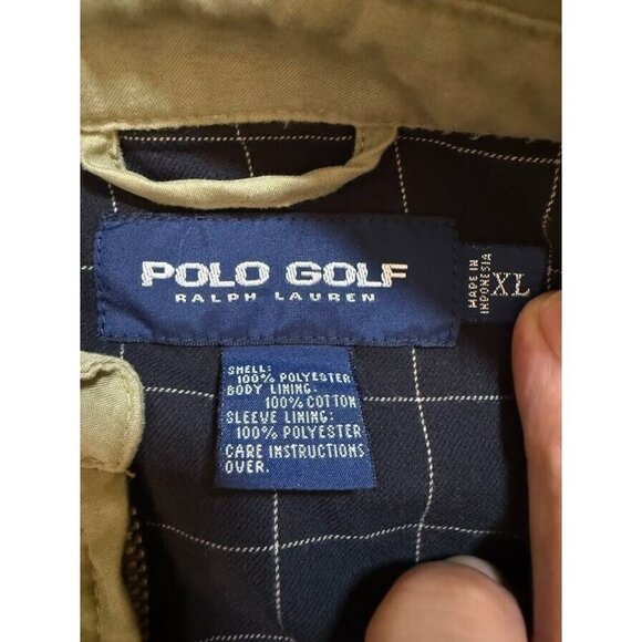 VTG‎ Polo Golf Ralph Lauren Jacket Adult Extra Large Beige Logo Full Zip Mens. - Picture 5 of 10